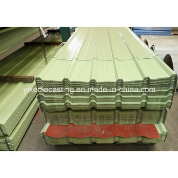 Techo de metal corrugado de color verde de 1025 mm (precios competitivos)